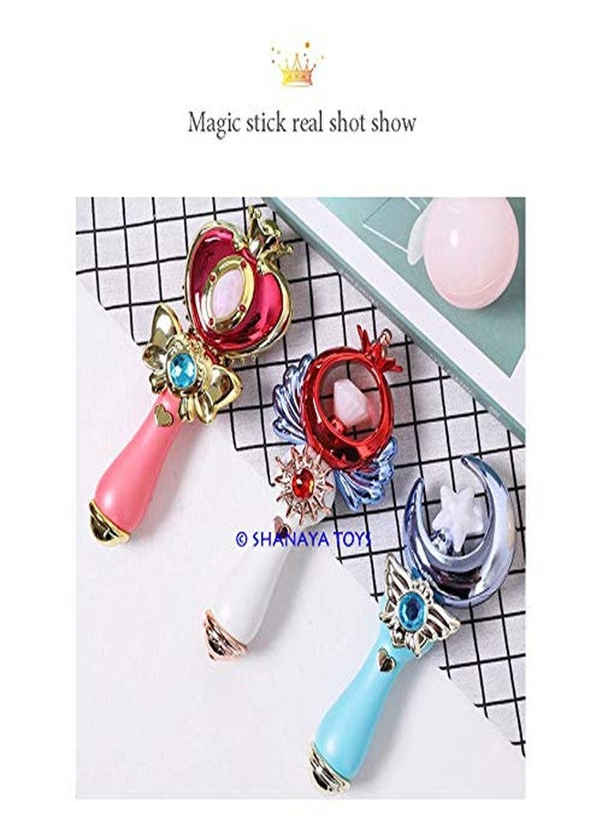SHANAYA Plastic Electronic Magical Fairy Princess Wand Stick with Led Lights, Music & Glossy Shine Toy, Multicolour, 3 Years Old and Up, (Pack of 1 Assorted) - Image 5